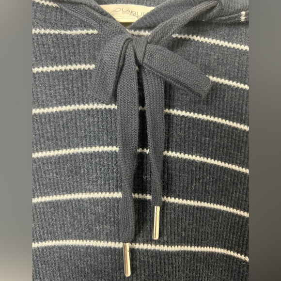 Koolaburra By UGG Women's XL Blue White Stripe Thermal Pullover Hoodie Coastal - Picture 7 of 13